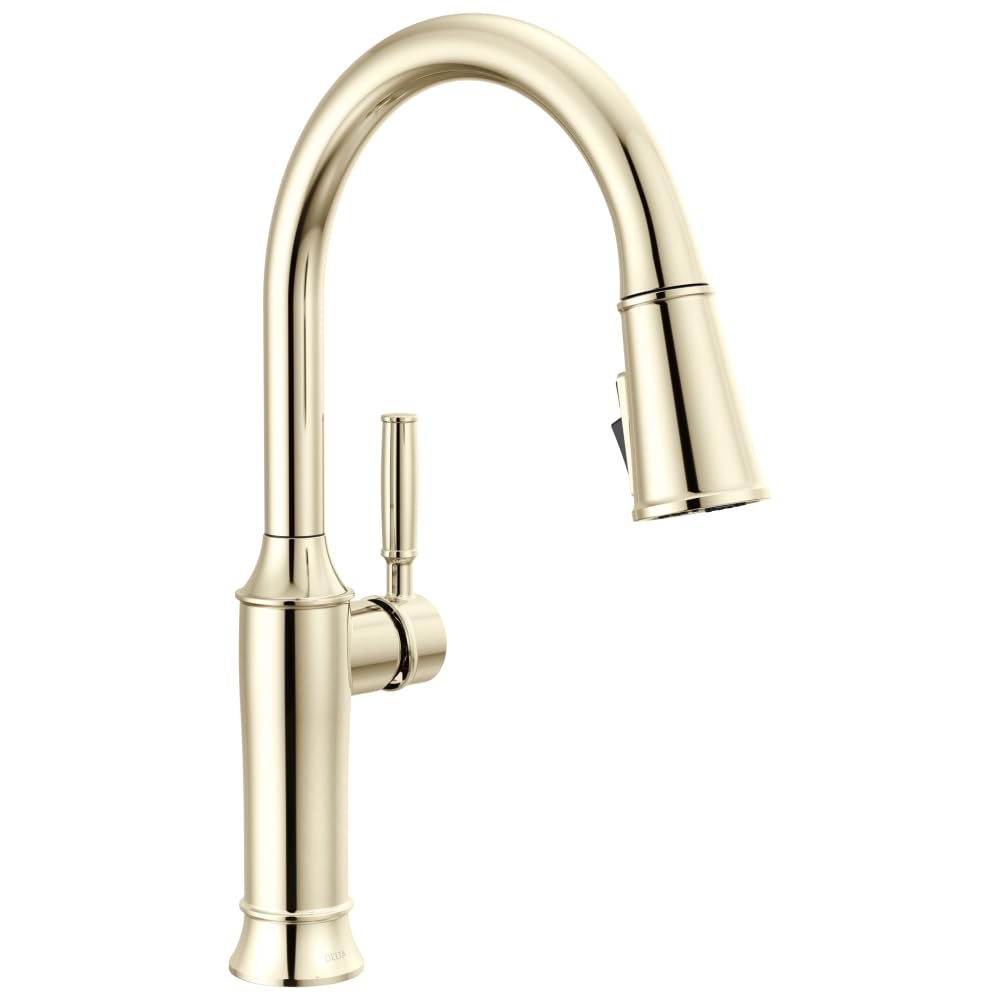 Delta Renaldi Polished Nickel Kitchen Faucet with Pull Down
